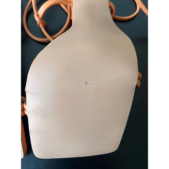 PRETTYLITTLETHING Square Knot Detail Toe Thong Lace Up High Heeled Sandals - Picture 13 of 15